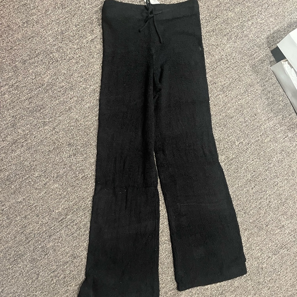 NEW: Black Von Maur Fuzzy Long Pants with drawstring and wide leg